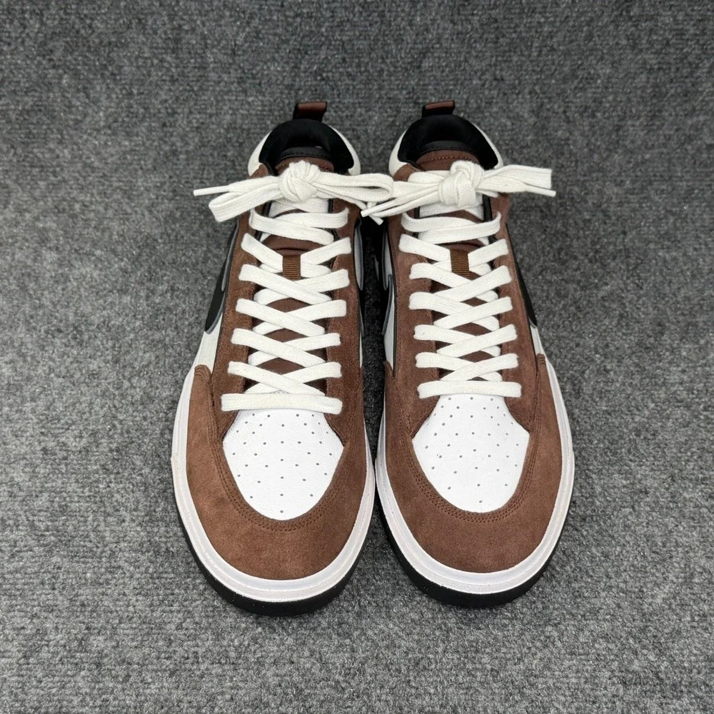 Nike SB React Leo Baker Sneakers Men's 13 Light Chocolate White Brown Skate Shoe
